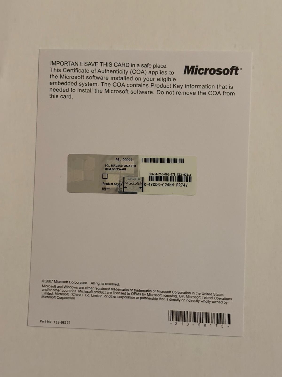 Microsoft SQL Server 2022 Standard Unlimited Cores With Unlimited CALS License