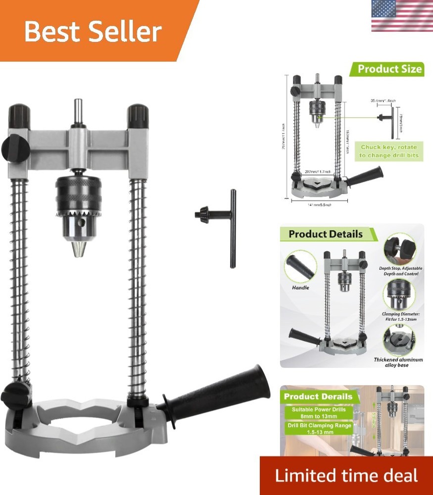 Aluminum Portable Drill Press Stand with Adjustable Multi-Angle Drill Guide