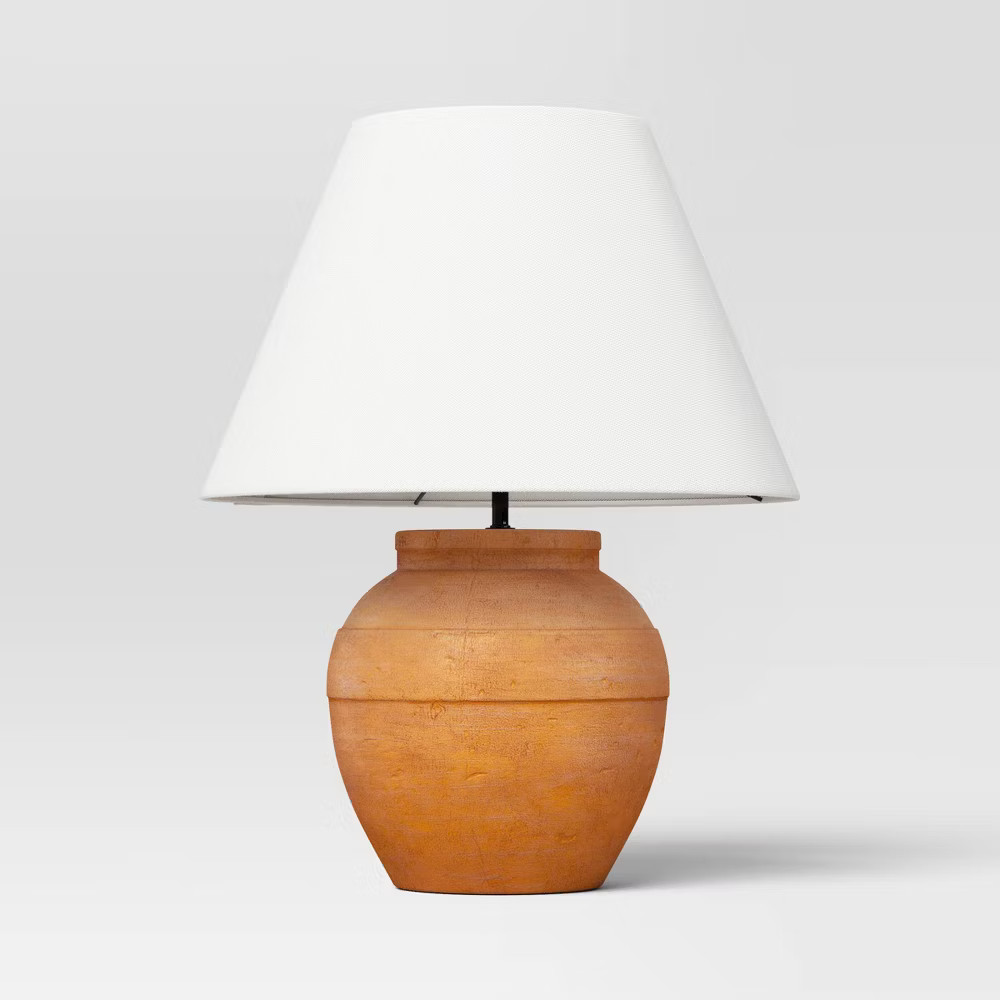 21.25"x17" Large Ceramic Table Lamp Terracotta - Threshold