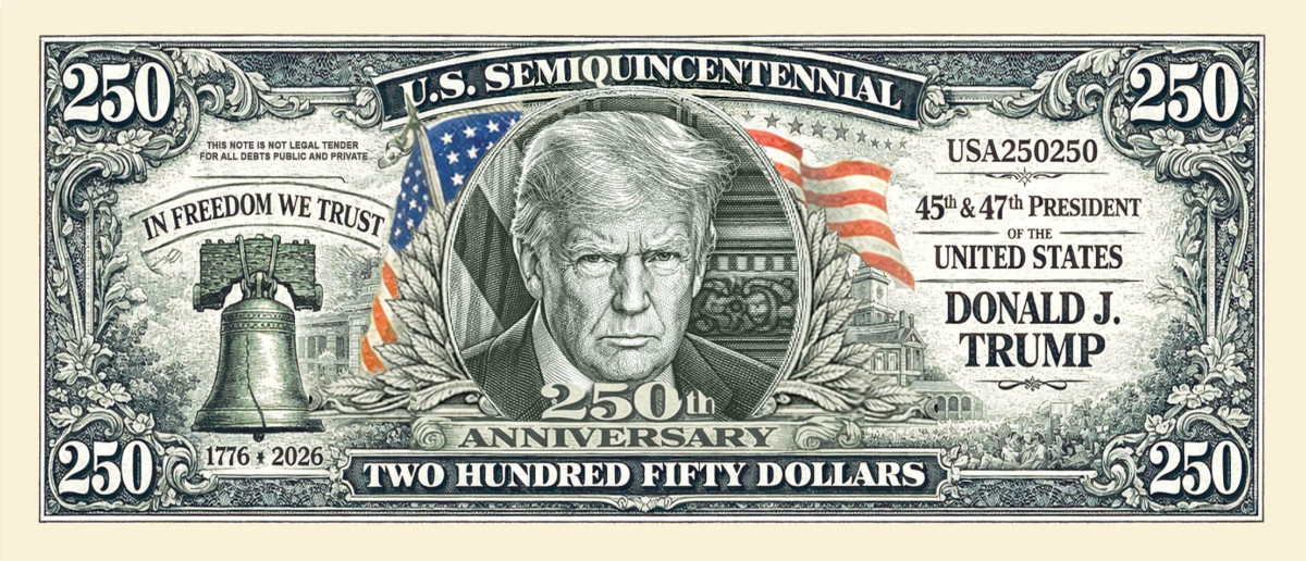 25 Pack Donald Trump USA 250th Anniversary Dollar Bill Collectible Freedom Money