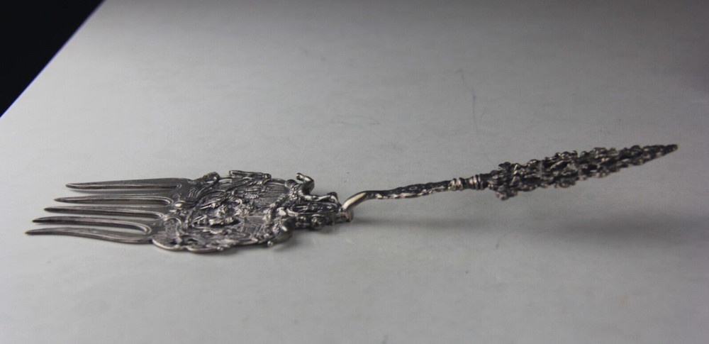 Antique Dutch 833 Silver Serving Fork