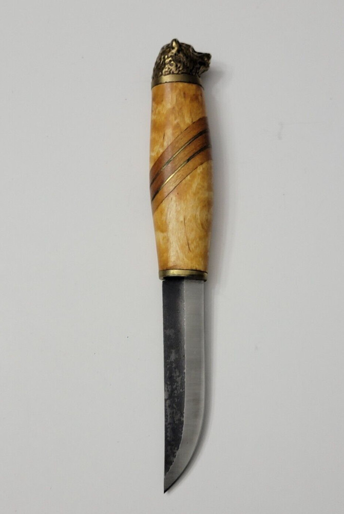 Karhunkynsi Lappitoute Bear Head Puukko Knife leather Sheath E151