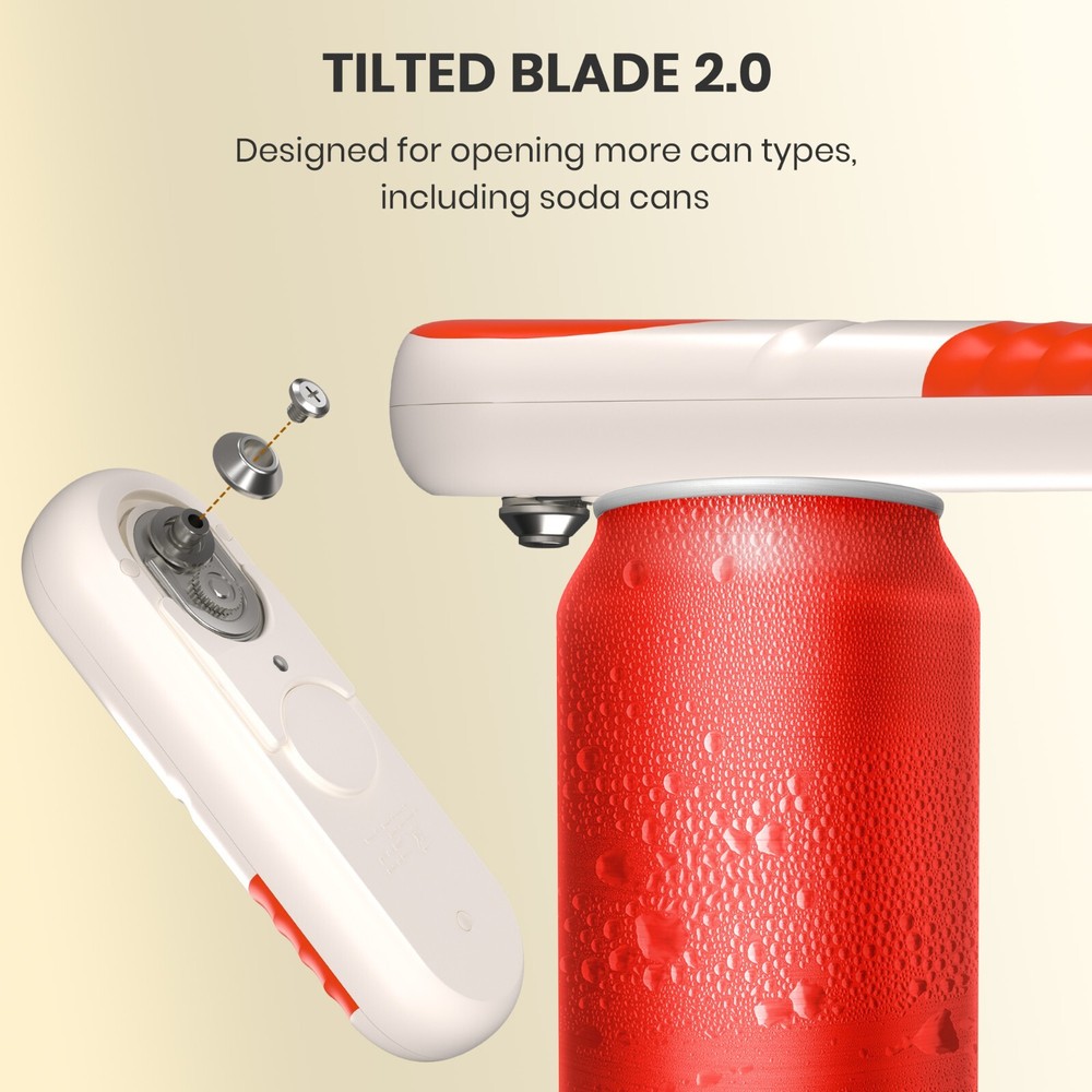 Electric Can Opener for Kitchen Smooth Edge w/ Replaceable Blade Rechargeable