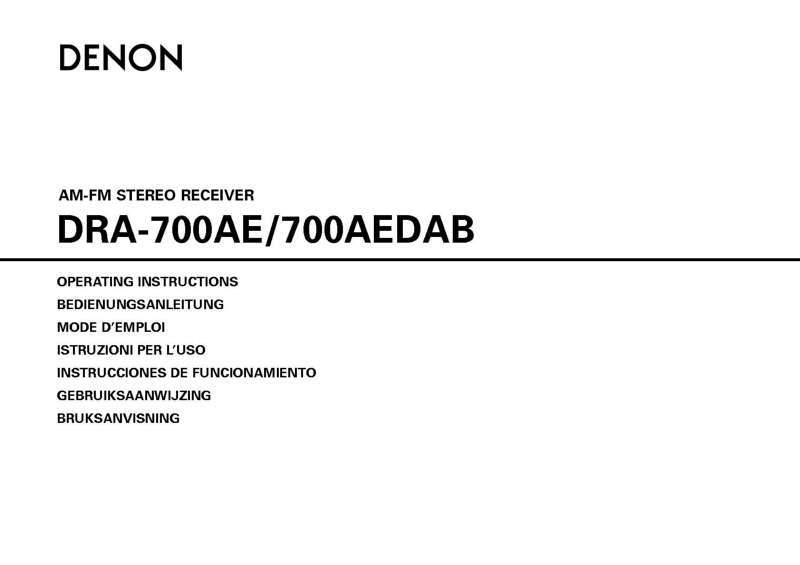 Denon DRA-700AE Receiver Owners Manual