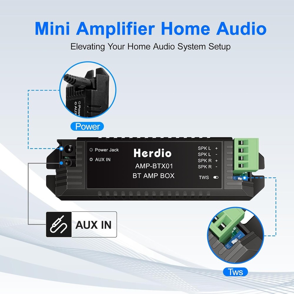 Herdio 8’’ Bluetooth Ceiling / Wall Speakers 2-Way Flush Mount Pair (200W Each)