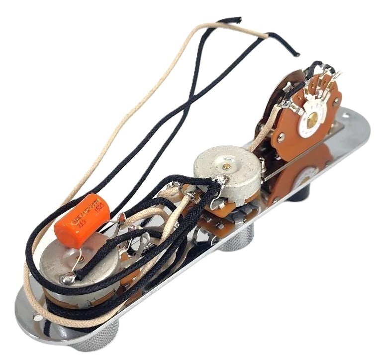 Squier Modders Replacement Telecaster Pre-Wired Loaded Chrome Control Plate