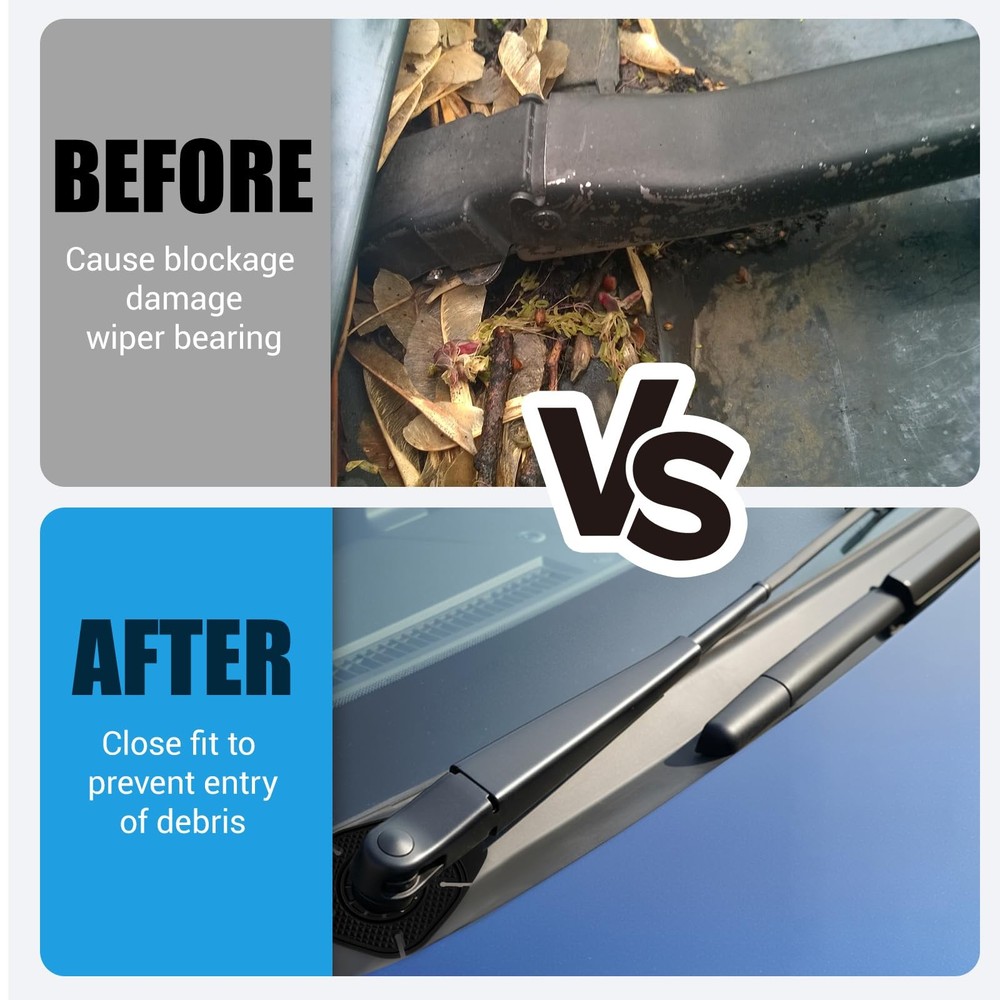 2PCS Silicone Windshield Wiper Covers Arm Hole Protector Pivot Guards, Front...