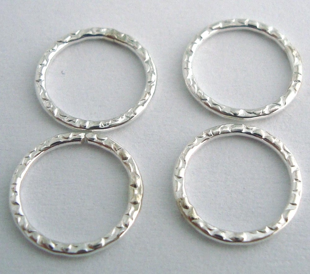 10pc 10mm round closed sterling silver pattern ring Jump ring R21