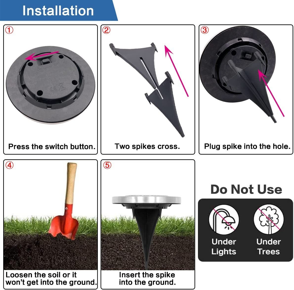 8 PACK Solar In Ground Lights Outdoor Garden In Grond Lights Waterproof Warm