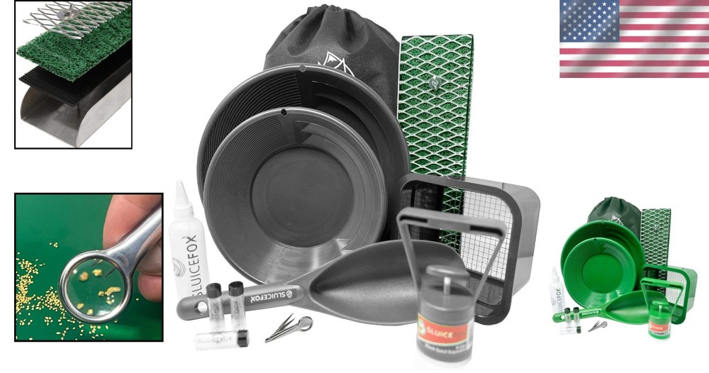 All-in-One Gold Panning Kit: Portable Sluice, Essential Tools & Backpack