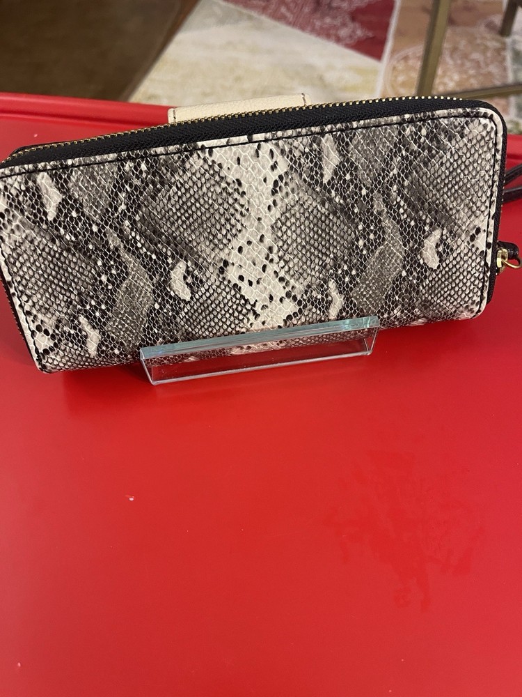 FOSIL MADISON WALLET GRAY LEADER PYTHON SNAKECLUTCH ORGANIZER
