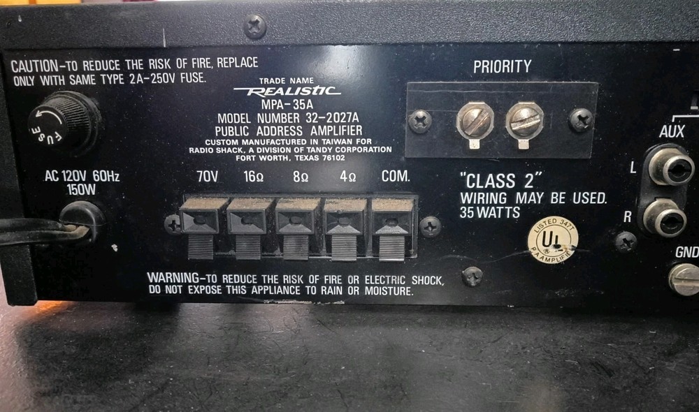 Realistic MPA-90 PA Amplifier Good Condition Working #1