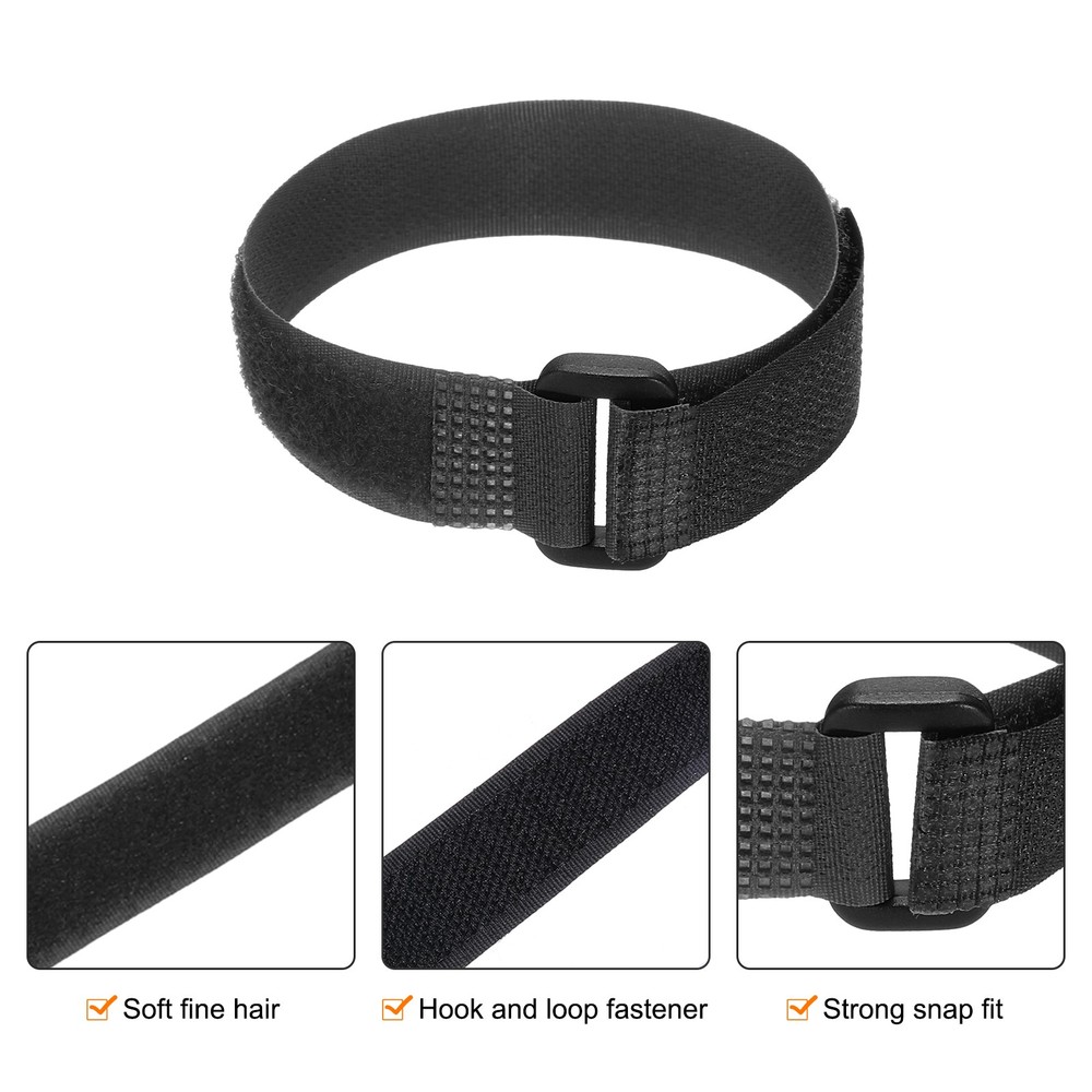 5 Pcs Battery Tie Down Straps, 1" x 12" Black Nylon Hold Down Hook Loop Strap