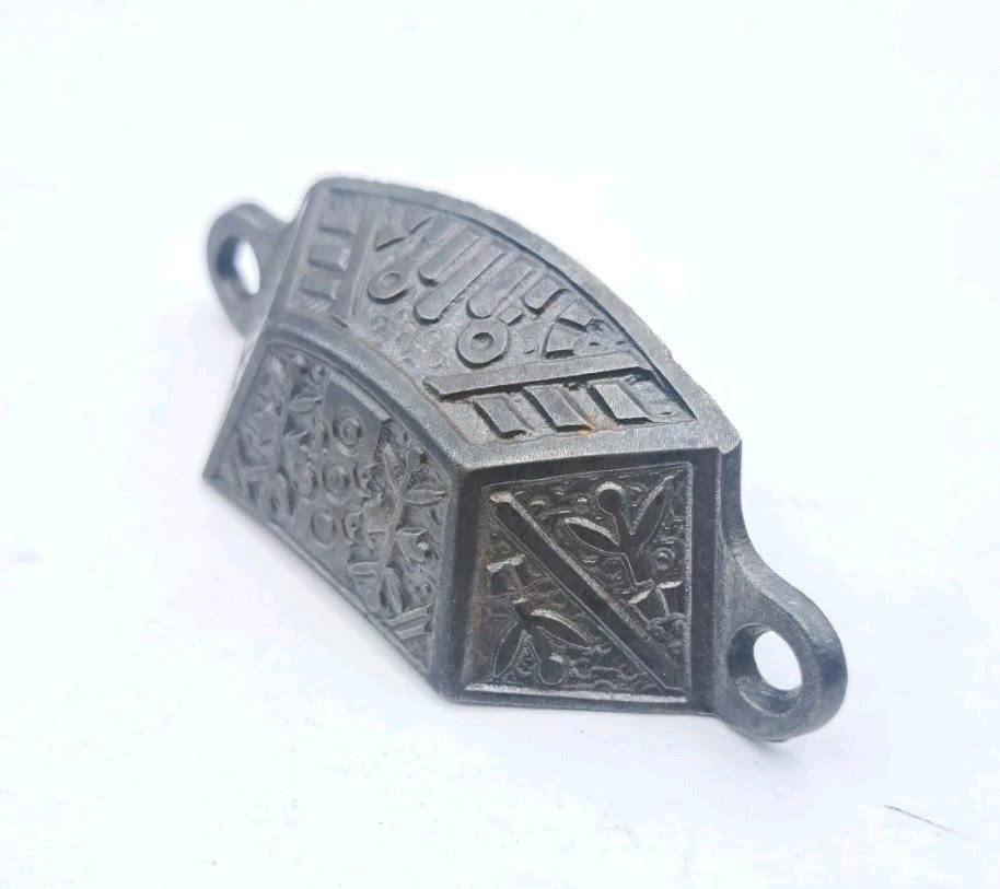 Antique Bin Pull Apothecary Drawer Pull Handle Old Vintage Cast Iron Hardware