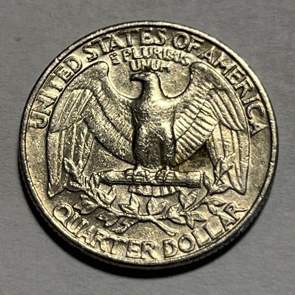 1981 P Washington Quarter Errors Strike Though Grease Unreadable Mint Mark #2