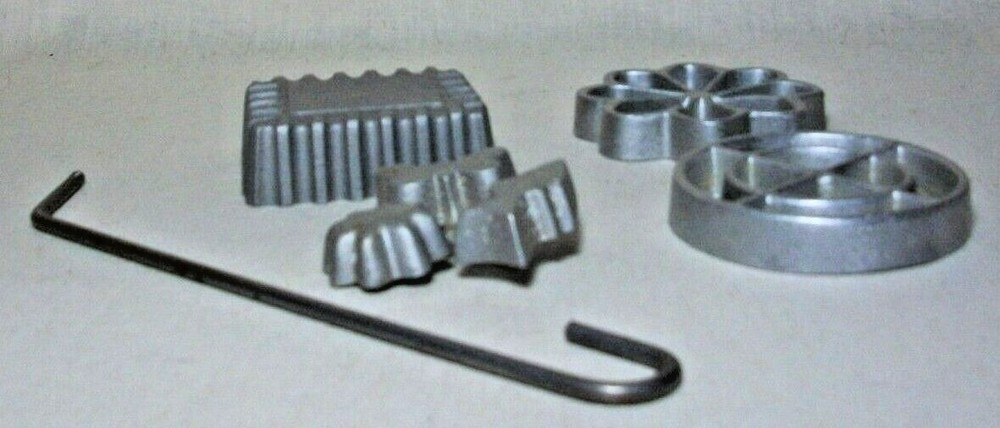 SCANDINAVIAN ROSETTE COOKIE & TIMBALE SHELL IRON SET 4 MOLDS