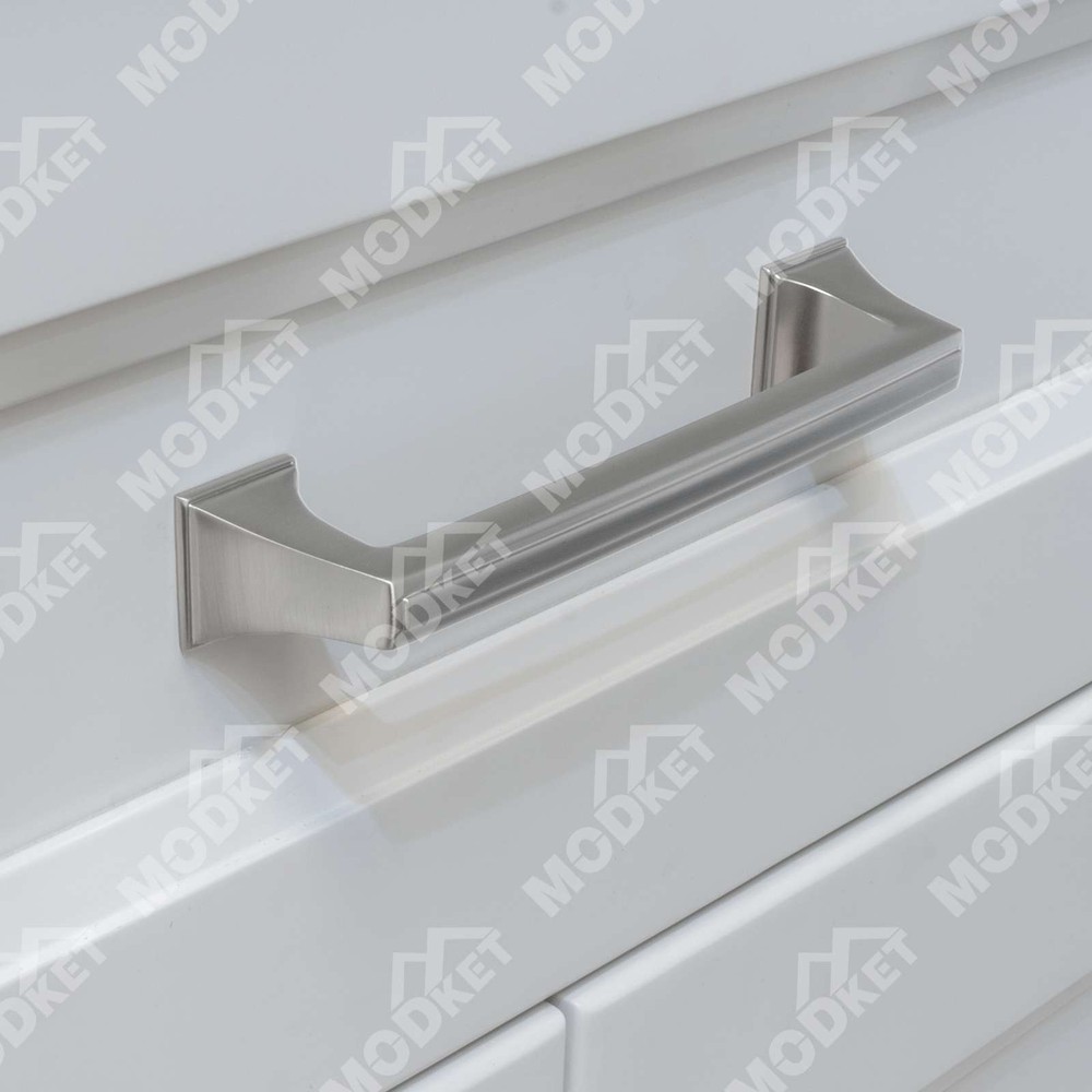 Solid Brushed Nickel Square Cabinet Pulls Knobs Handles Kitchen Bathroom Drawers