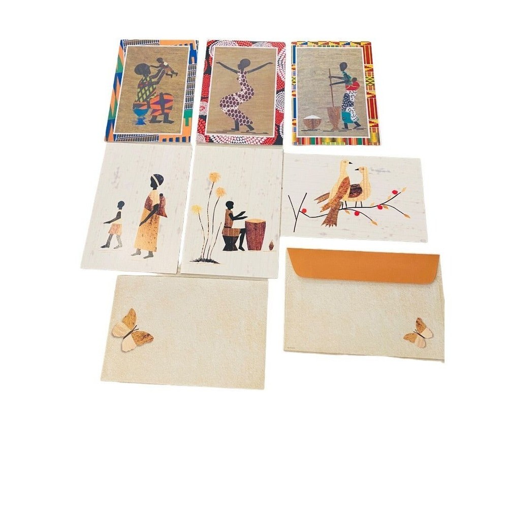 12 New Blank Inside Notecard and Envelope 6" x4" 2 Different Patterns