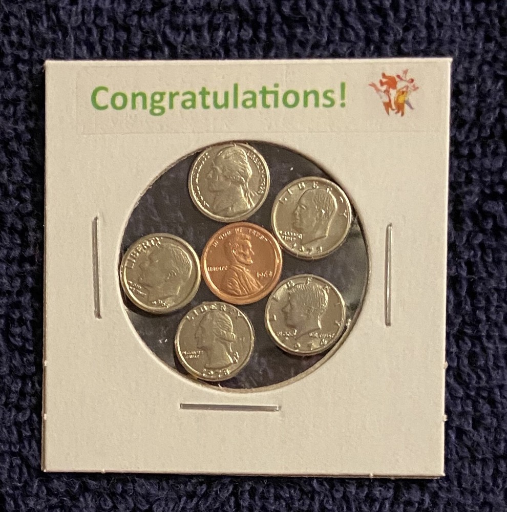 "CONGRATULATIONS!" - MINI MODERN U.S. COINS SET IN HOLDER
