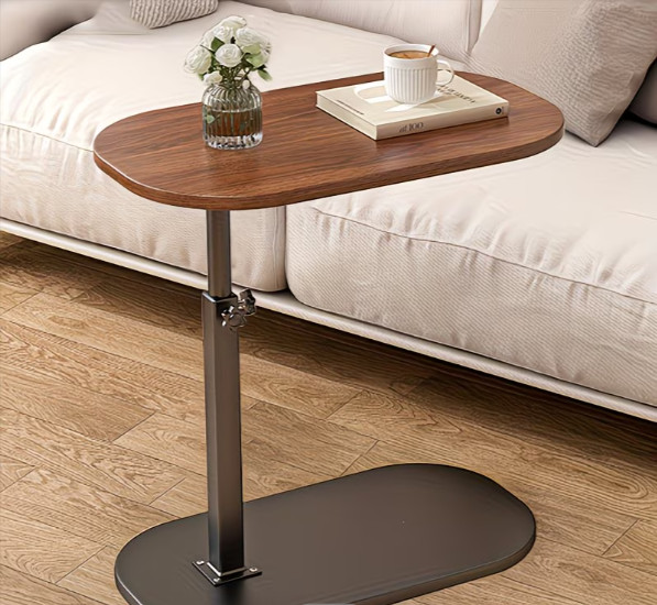 Adjustable C Shaped Side Table Overbed Laptop Desk Sofa Bedside Home Office
