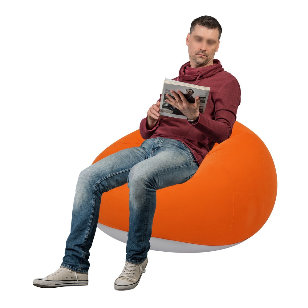 6 Pcs Inflatable Chairs Inflatable Sofa, Portable Inflatable Couch Orange