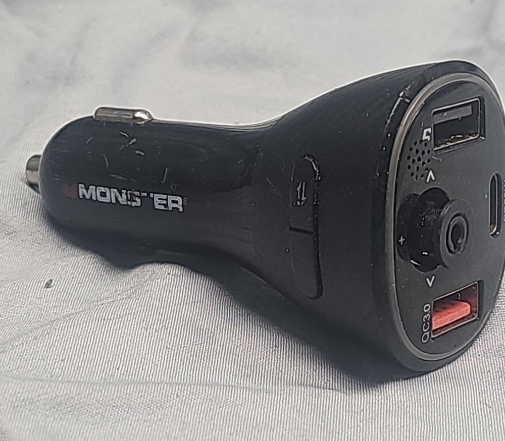 Monster Bluetooth FM Transmitter Black USB-C PD20W QC3.0 MCC9-1035-BLK/C73