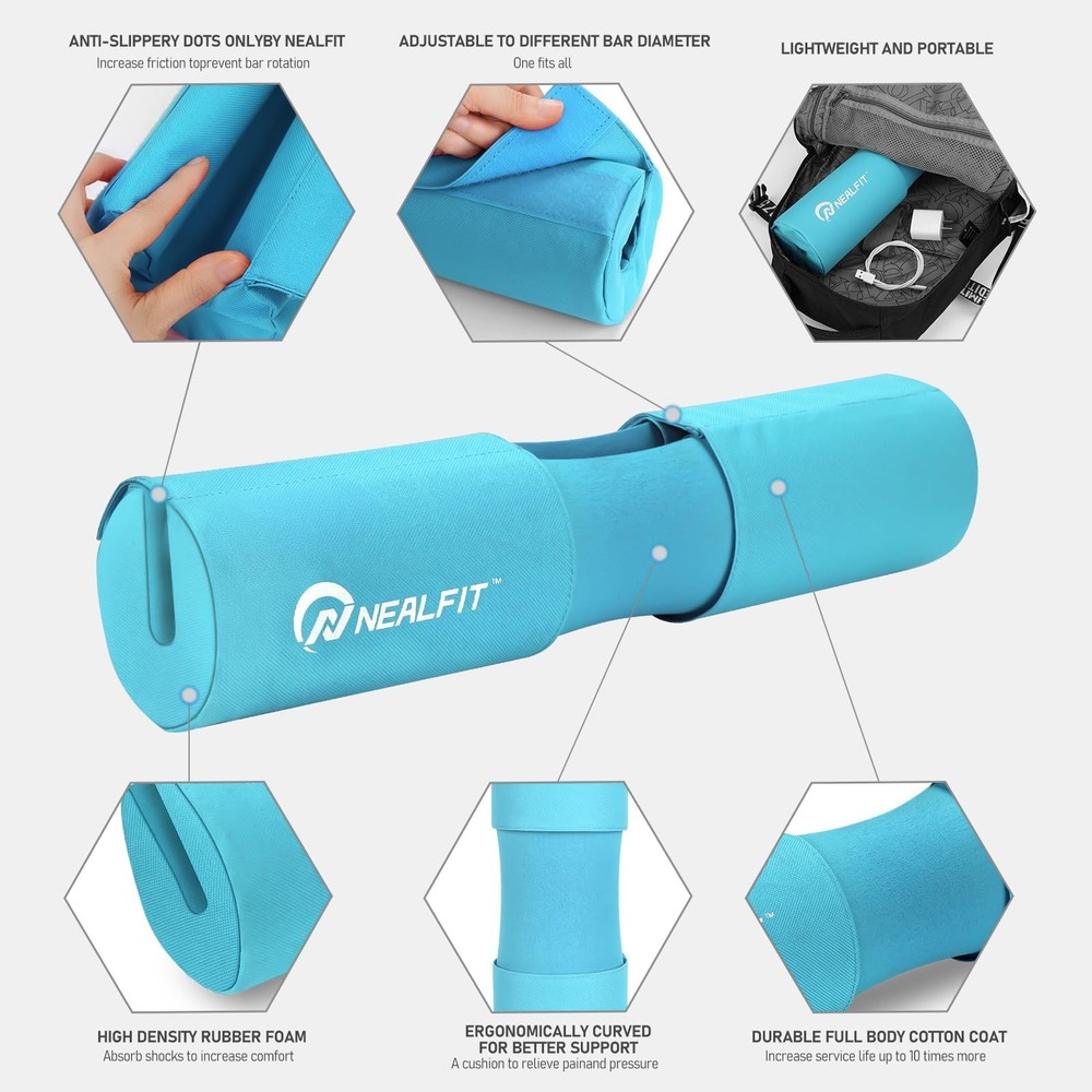 Squat Pad for Barbell, Hip Thrusts, Neck Support Thick Nylon Padding