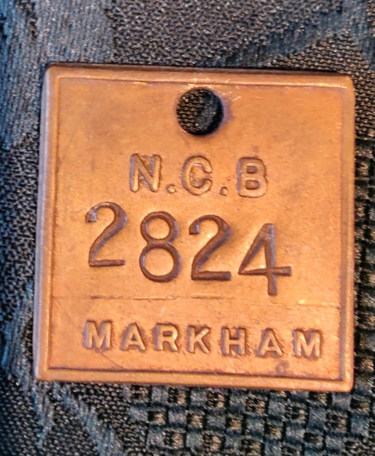 Markham Colliery Pit Check Tally marked NCB Markham 2824