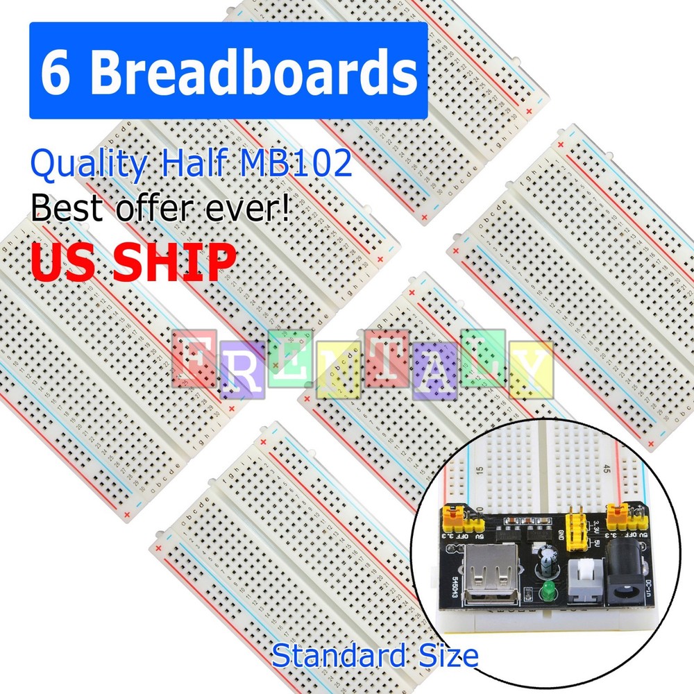 6X Mini 400 Points Prototype PCB Solderless Breadboard Protoboard
