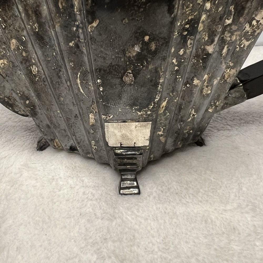 Vintage Footed Art Deco Silver Plated Tea Pot With Handle And Lid