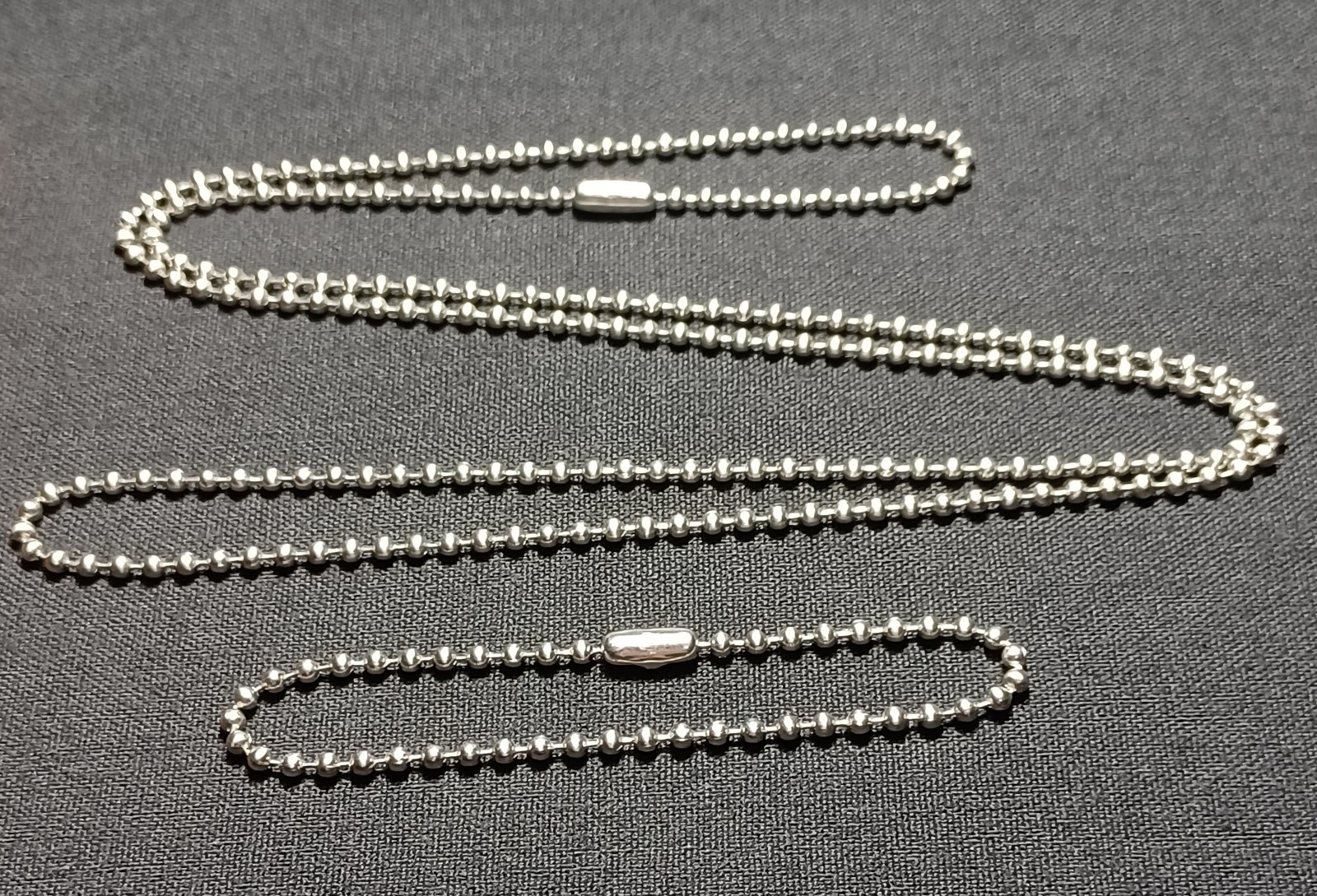 27.5" & 6" Stainless Steel Military Ball Bead USAMade Dog Tag Chain Necklace Set