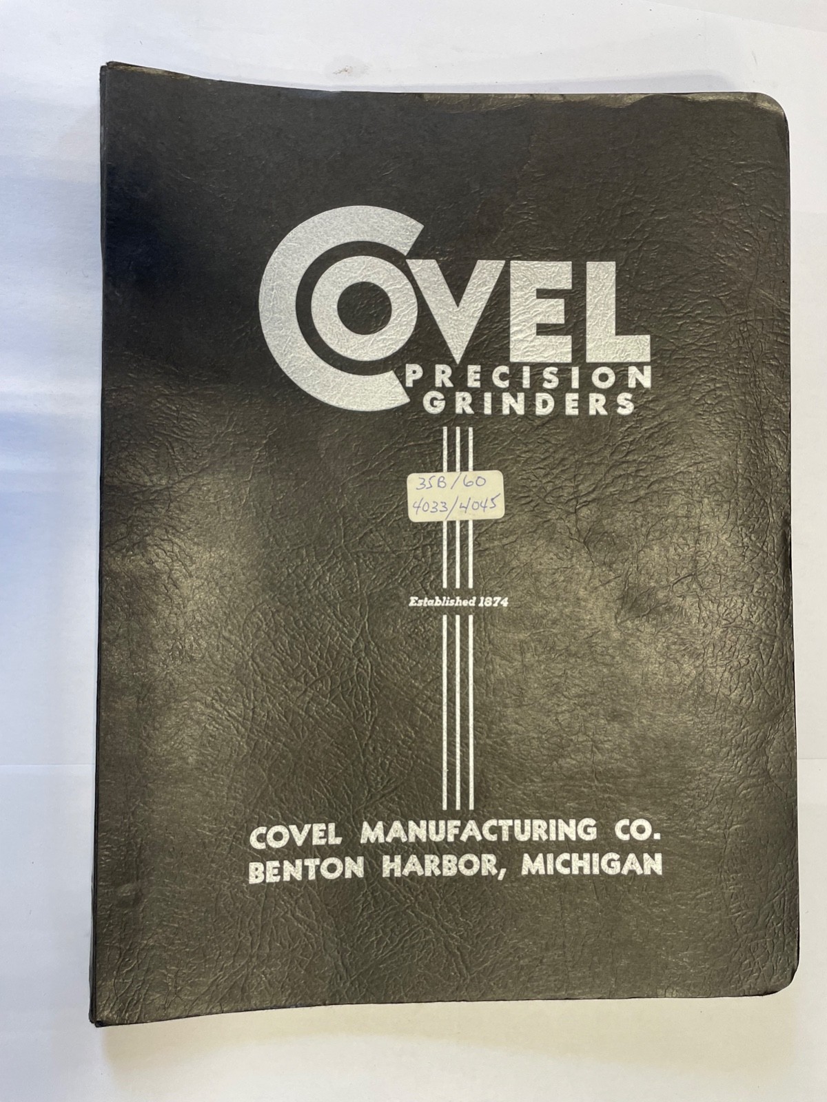 Covel 35B Hydraulic Surface  Grinder Parts Manual with Fold Out Drawings
