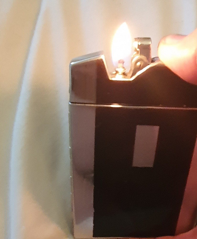 RONSON  Mastercase tortoise ENAMEL SILVER CIGARETTE  Lighter  Case Serviced
