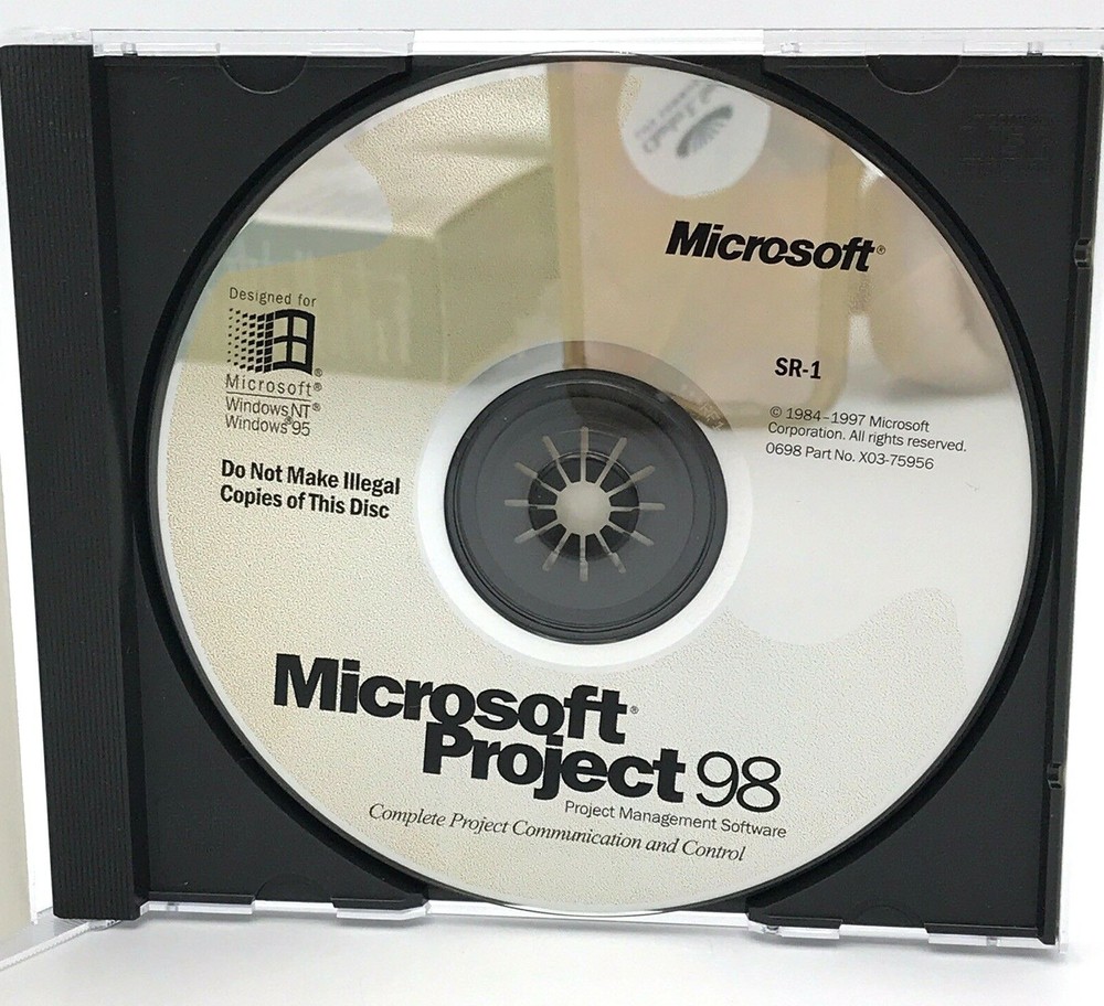 Microsoft Project 98 SR-1 Project Management Software CD Key Product Code