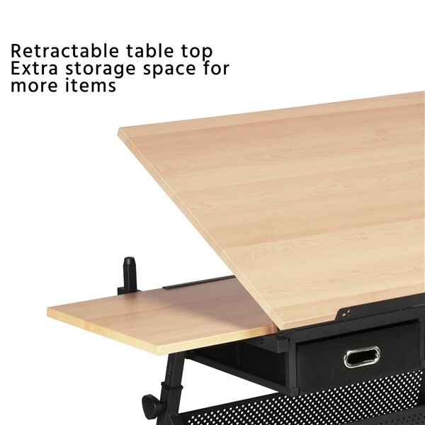 Drafting Table Height Adjustable Drawing Art Desk w/Stool for Artists/Students