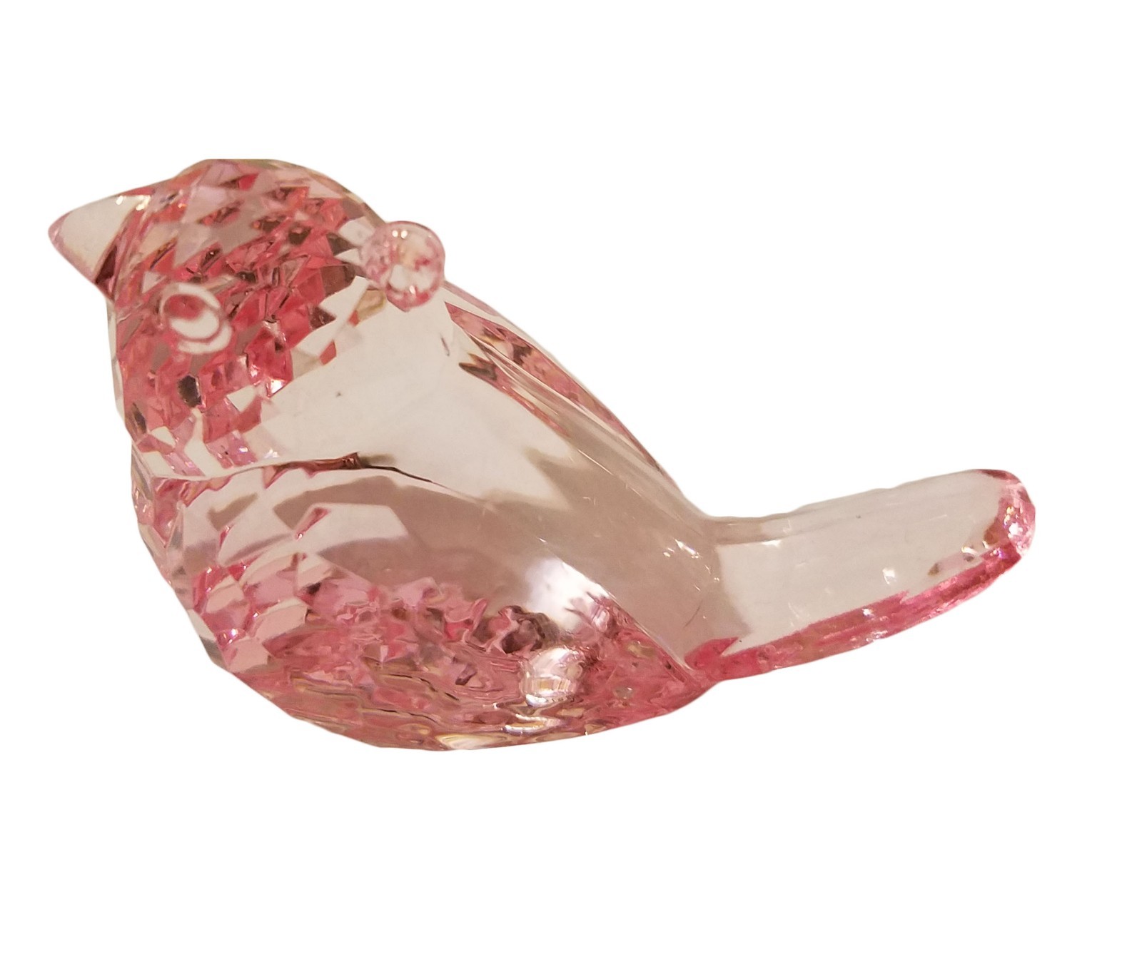 Set of 4 Pink Bird Large 2.5" Crystal Prism Chandelier Acrylic Pendants Beads