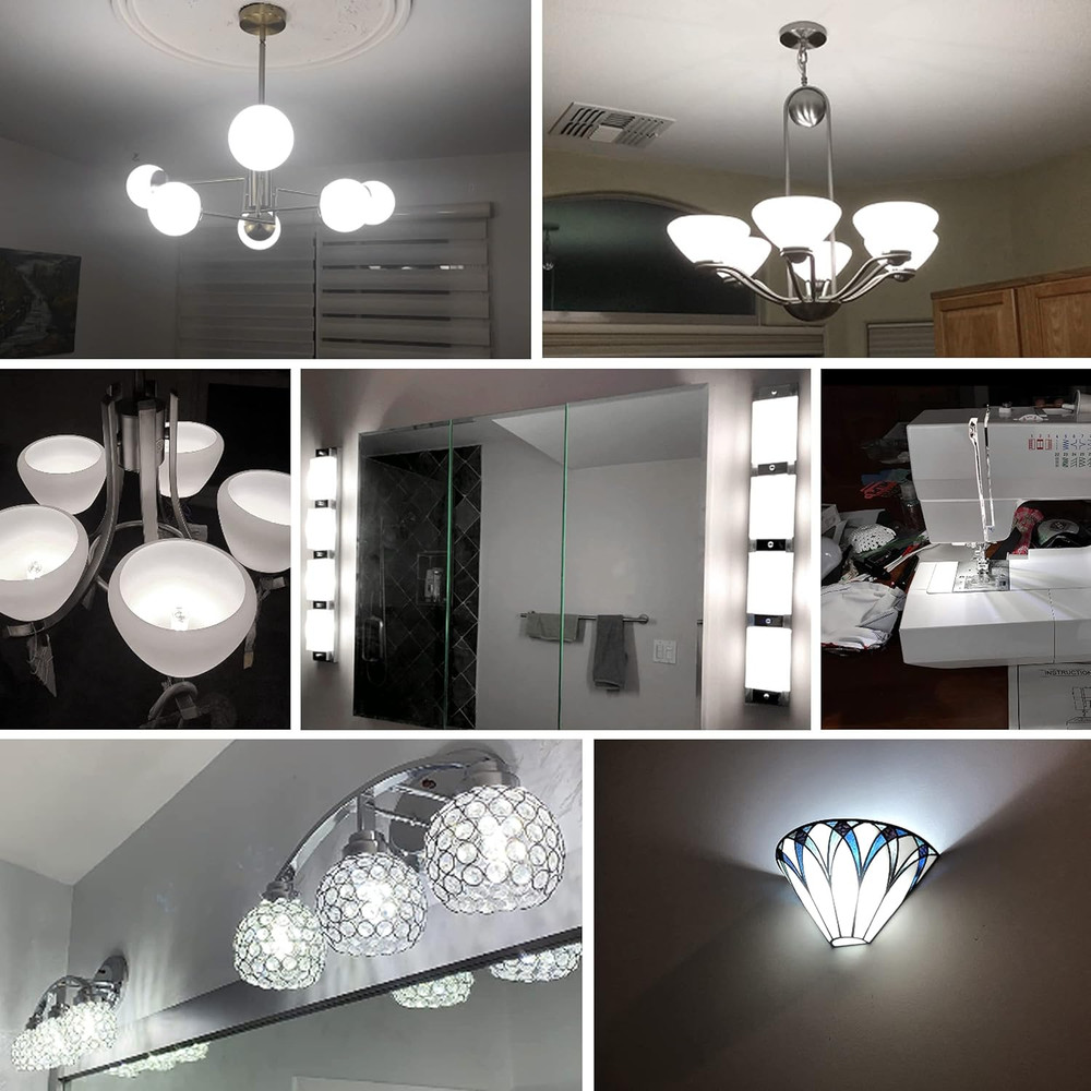 Dimmable E12 Led Bulbs 6000K Daylight White 5W,Replace 40 Watt E12 Halogen Equiv