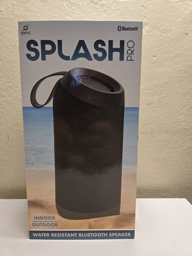 Splash Proof Portable Bluetooth Water Resistant Wireless Speaker Black Used