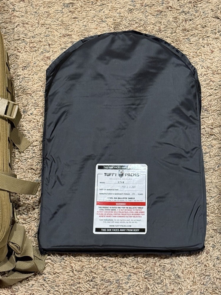 TuffyPacks Level IIIA Backpack Insert w/ Tactical 3‑Day Pack – Model 1218