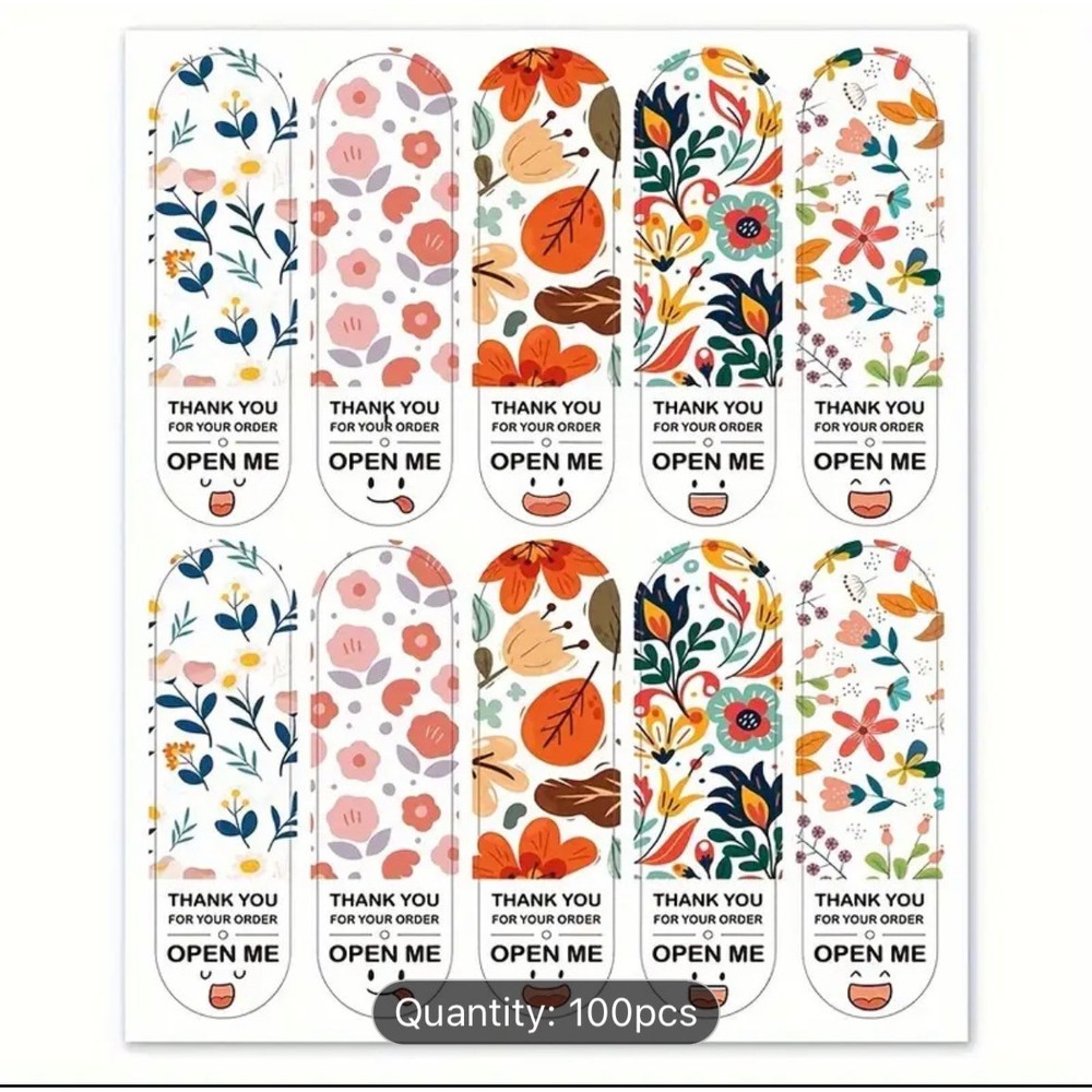 100pcs Cute Expression Rectangular Gift Box Stickers