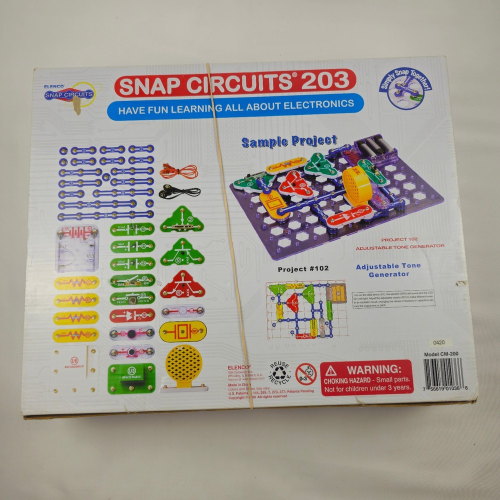 Snap Circuits 203 Elenco Jr. Electronics Kit 200+ Projects Complete w/ Manual