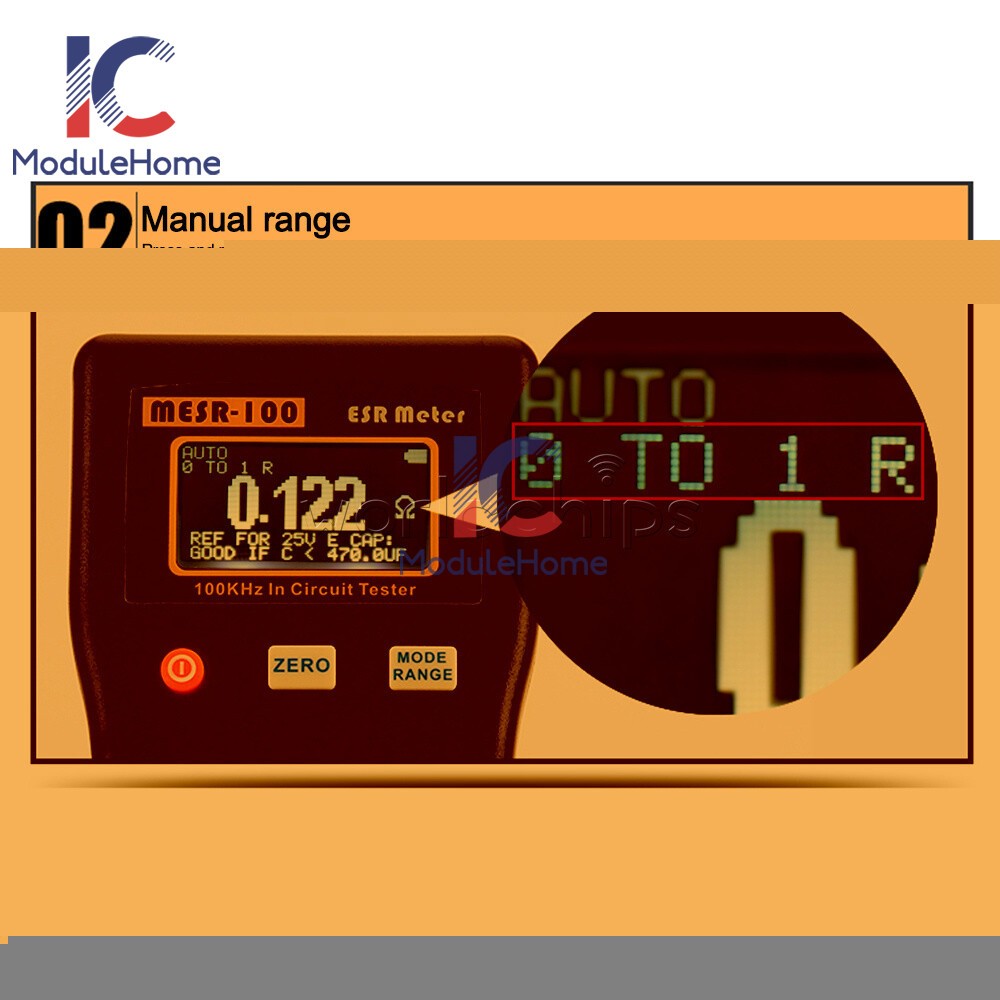 MESR-100 ESR Capacitance Ohm Meter Capacitance Internal Resistance Circuit Meter