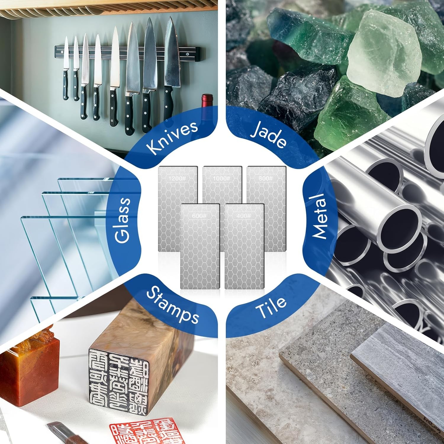 5 PCS Diamond Sharpening Stone, Diamond Sharpening Plate