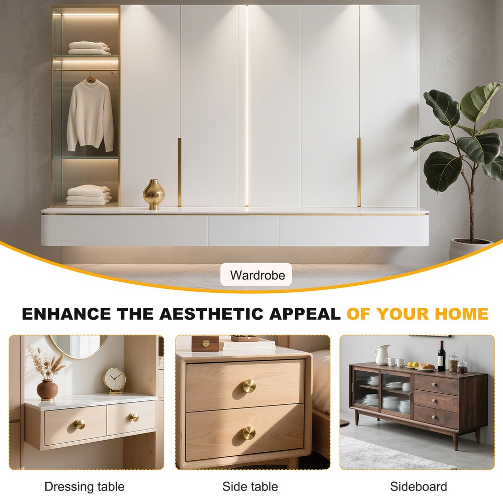 4 Pack Adhesive Cabinet Knobs, Round Stick on Drawer Knobs, White