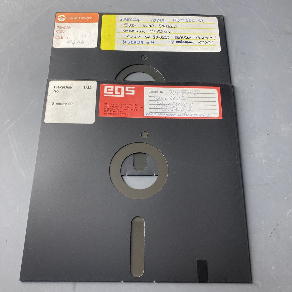 Edit for CP/M German version and DISK DOS 1 & 2 Source Code 8 Inch Floppy Disk