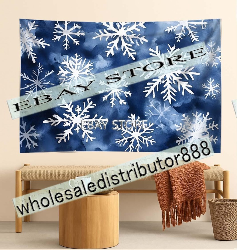 Snowflake Pattern tapestry repeating winter symbol decor 59X82 in