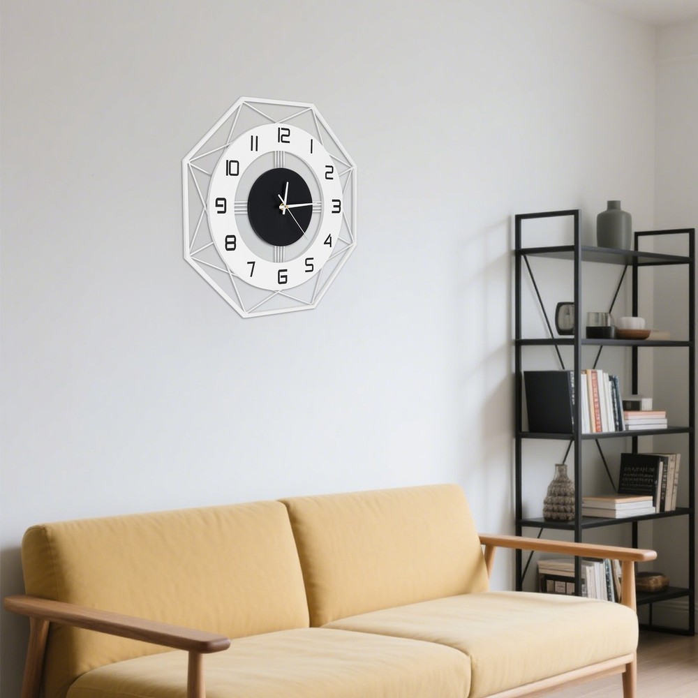 Modern Wall Clock - Silent Battery Powered Analog , Easy Mount