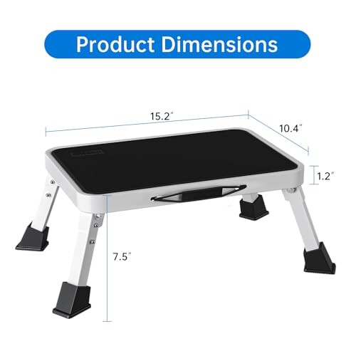 RV Step Stool Foldable 1-Step Stool Ladder Sturdy Metal Stable Step 1 step