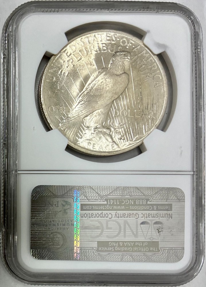 1923 Silver Peace Dollar, NGC MS-64+