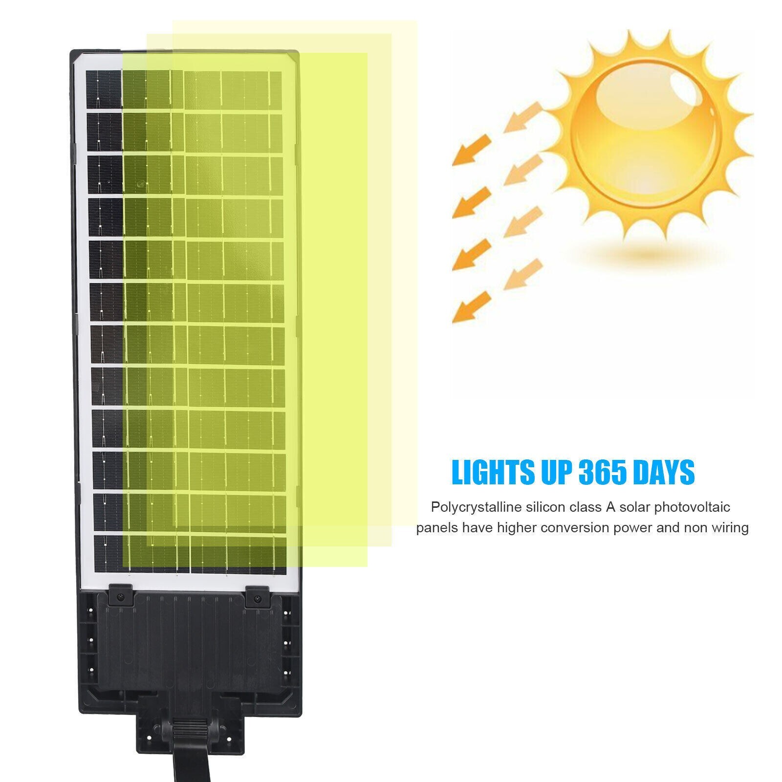 Commercial 1000000LM LED Outdoor Dusk to Dawn Solar Street Light Road Area Lamp